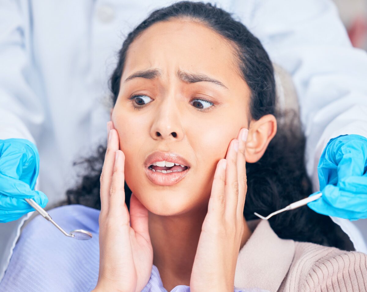 Woman with dental anxiety